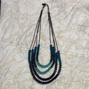 Chic Shades of Blue Beaded Necklace